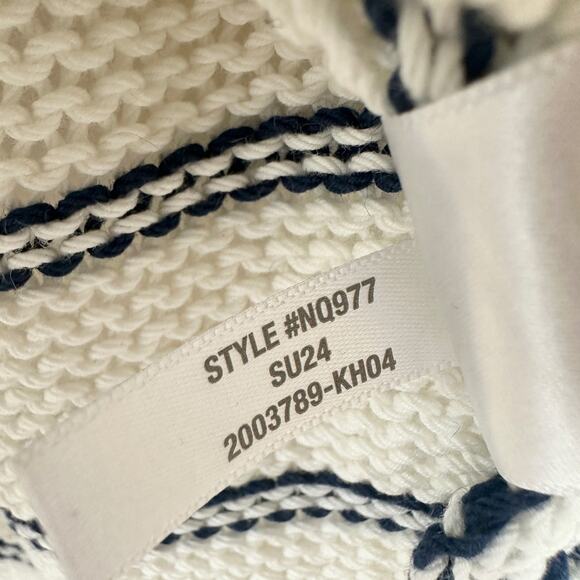 Madewell Puff Trim Sweater Vest Striped Ivory Cotton Linen Preppy XXS NWT - Picture 11 of 14